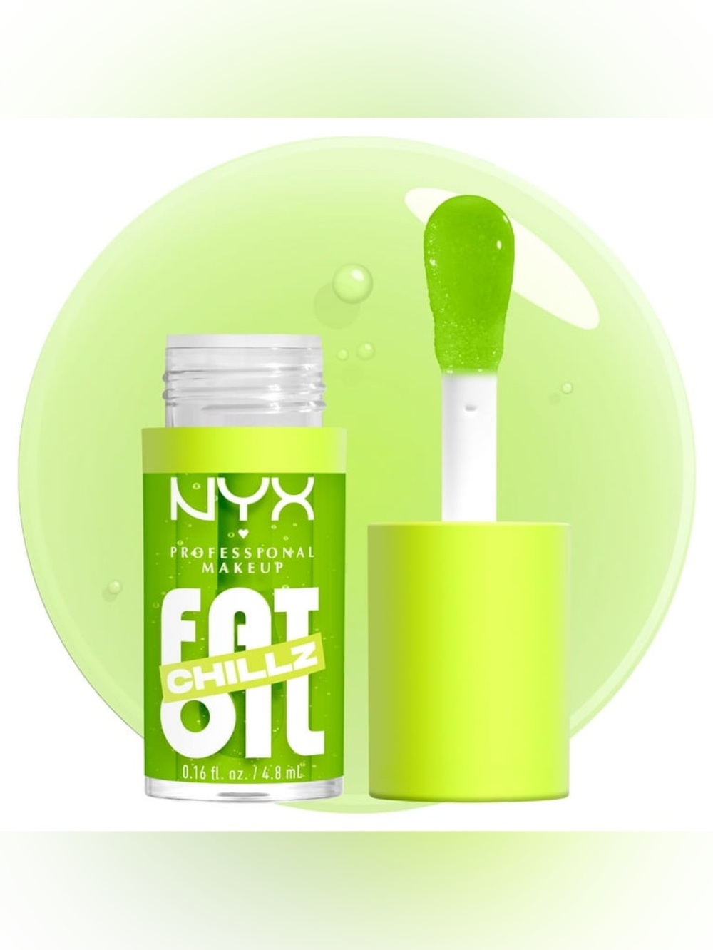 NYX Professional Makeup Fat Oil Chillz Lip Gloss, 12hr Hydration, Kiwi Freezie - Picture 2 of 6